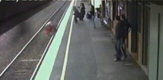 Baby hit by train