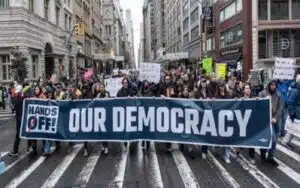 protest crowd image
